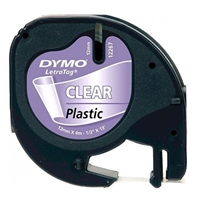 Picture of Dymo Letra Tag 721530 Plastic Tape 12Mmx4Mt Transparent (12268)