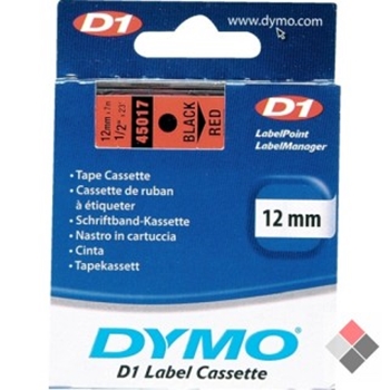 resm Dymo D1 720570 Yedek Şerit    12MmX7 Mt Kırmızı-Siyah