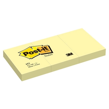 Picture of Post-It 653 Stikcy Notes 38X51Mm 100 Sheets Yellow