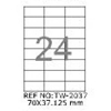 resm Tanex TW-2037 Düzkenar Etiket 70X37.125Mm 100Sf Beyaz