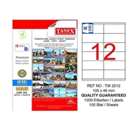 Picture of Tanex TW-2512 Label 105X46Mm 100 pages white