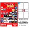 Picture of Tanex TW-2014 Yuvarlak Kenar  Etiket 99.1X38.1Mm 100Sf