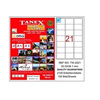 Picture of Tanex TW-2021 Yuvarlak Kenar  Etiket 63.5X38.1Mm 100Sf