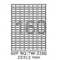 Resim Tanex TW-2280 Yuvarlak Kenar  Etiket 22X12Mm 100Sf Beyaz