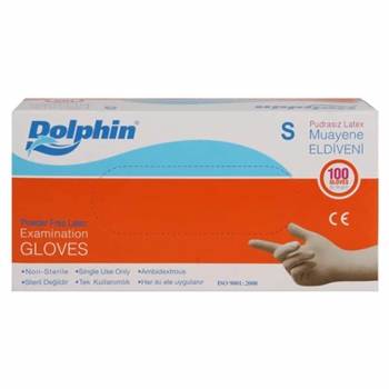 resm Dolphin Latex Pudrasız        Eldiven S Beyaz