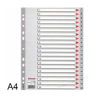 resm Esselte 100107 Plastik Seperatör A4 1-20 Rakam