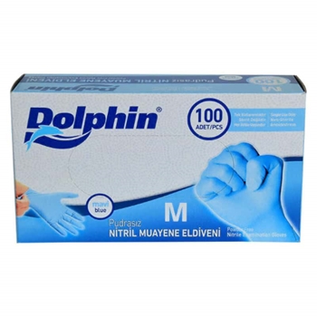 resm Dolphin Pudrasız Nitril       Eldiven M Mavi