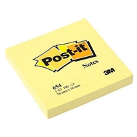 Resim Post-It 654 Yapışkanlı Not    76X76Mm 100Ypr Sarı