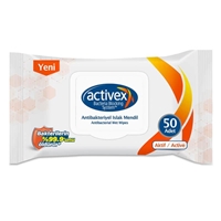 Resim Activex Antibakteriyel Islak Mendil 50 li Aktif Koruma