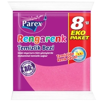 Resim Parex Rengarenk Temizlik Bezi 8 li