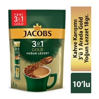 Resim Jacobs 3'ü 1 Arada Kahve 18Gr 10Lu Yoğun Lezzet
