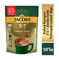 Resim Jacobs 3'ü 1 Arada Kahve 18Gr 10Lu Yumuşak Lezzet