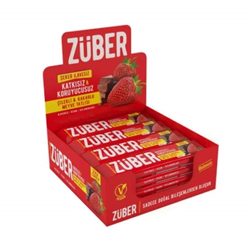 resm Züber Çilekli Kakaolu Meyve   Bar 40Gr 12li