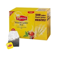 Resim Lipton Yellow Label Bardak Poşet Çay 500 lü Stick Şeker Hedi