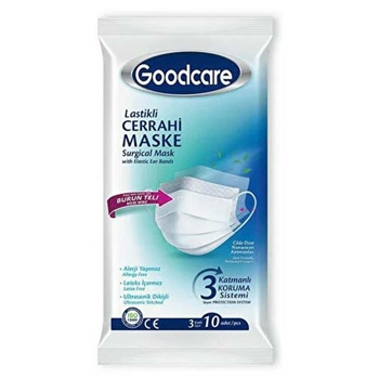 Picture of Goodcare Cerrahi Maske 10'lu  3 Katlı Telli