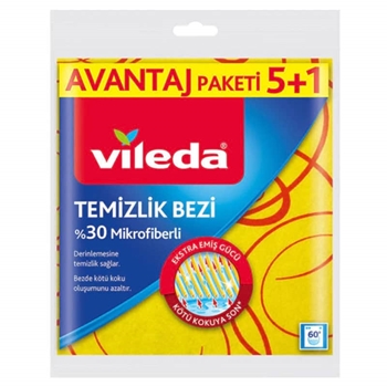 Picture of Vileda Yüzde 30 Mikrofiberli  Temizlik Bezi 5+1 Sarı