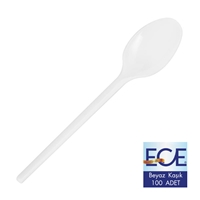 Resim Ece EPK-756 Plastik Eko Kaşık 100 lü Beyaz