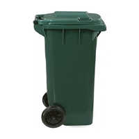 Resim Plastik Çöp Konteynırı 240Lt Yeşil Tekerlekli, Kapaklı