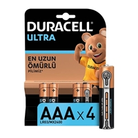 Resim Duracell Ultra Power İnce     Kalem Pil AAA 4'lü