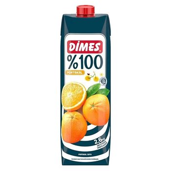 resm Dimes Tetrapak Meyve Suyu 1Lt 100 de 100 Portakal