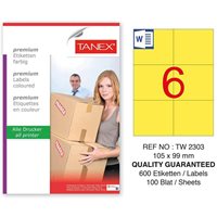 Resim Tanex TW-2303 Lazer Etiket 105X99Mm Sarı