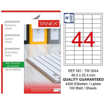 resm Tanex TW-2044 Etiket 48,5X25,4Mm Beyaz