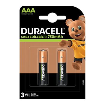 resm Duracell Şarj Edilebilir İnce Kalem Pil Aaa 750 Mah