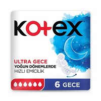 Resim Kotex Ultra Gece Hijyen Ped   6'lı