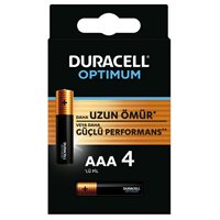 Resim Duracell Optimum İnce Kalem   Pil AAA 4 Lü