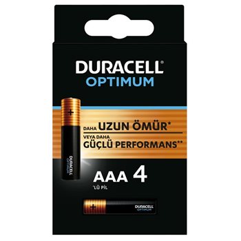 resm Duracell Optimum İnce Kalem   Pil AAA 4 Lü