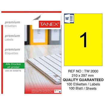 resm Tanex Laser Etiket TW-2000    Sarı