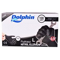 Resim Dolphin Ekstra Kalın Nitril   Eldiven L Siyah