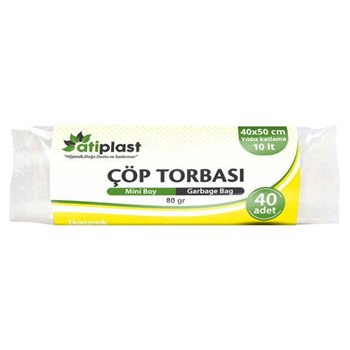 resm Ersopack Mini Boy Çöp Torbası 40X50 70Gr 40 lı Şeffaf