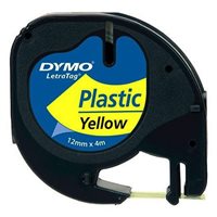 Picture of Dymo Letra Tag 721620 Plastic Tape 12Mmx4Mt Yellow (59423)