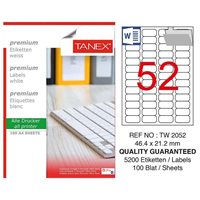 Resim Tanex TW-2052 Yuvarlak Kenar  Etiket 46.4X21.2Mm 100Sf