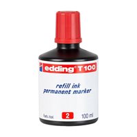 Resim Edding E-T100 Permanent Kalem Mürekkebi 100Ml Kırmızı