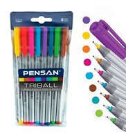 Resim Pensan Triball İğne Uçlu      Tükenmez Kalem 1.0Mm 8 Renkli
