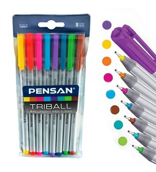 resm Pensan Triball İğne Uçlu      Tükenmez Kalem 1.0Mm 8 Renkli